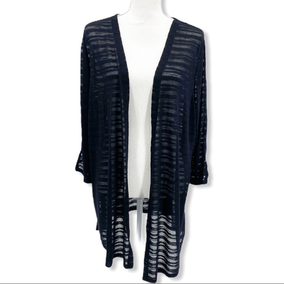 Catherines Sweaters - NWT Catherines Black Semi Sheer Knit Cardigan